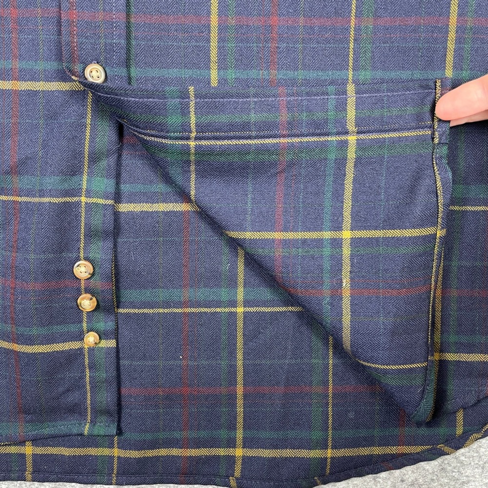 Pendleton 100% Virgin Wool Shirt Mens XXL Blue Sir Pendleton Tartan Plaid Button - Picture 6 of 11
